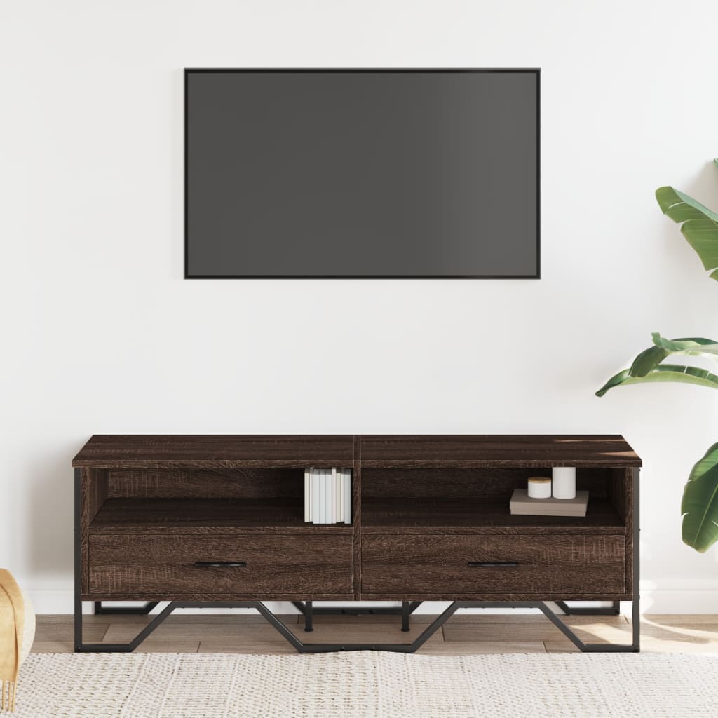 vidaXL Szafka pod telewizor, brązowy dąb, 122x34x41 cm