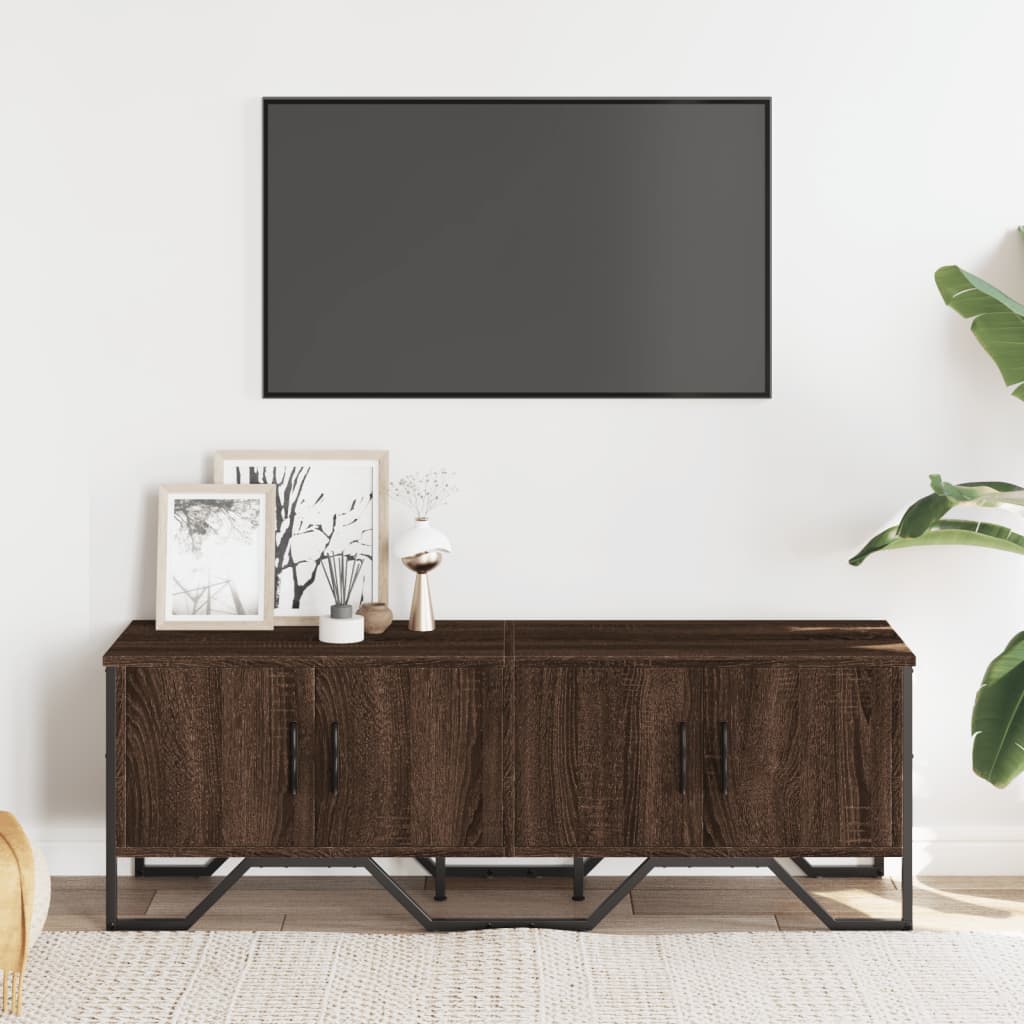 vidaXL Szafka pod telewizor, brązowy dąb, 122x34x41 cm