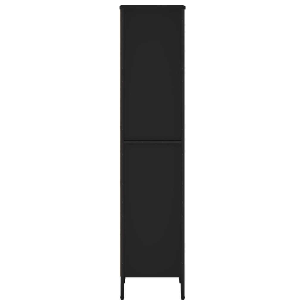 vidaXL Regał, czarny, 50x31x137,5 cm, materiał drewnopochodny