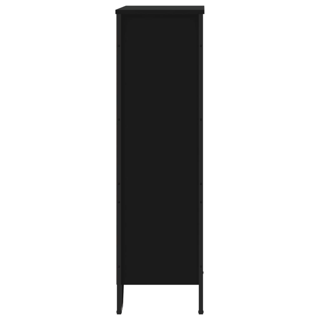 vidaXL Regał, czarny, 80x31x106 cm, materiał drewnopochodny