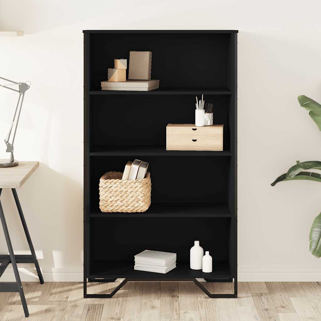vidaXL Regał na książki, czarny 80x31x137,5 cm materiał drewnopochodny