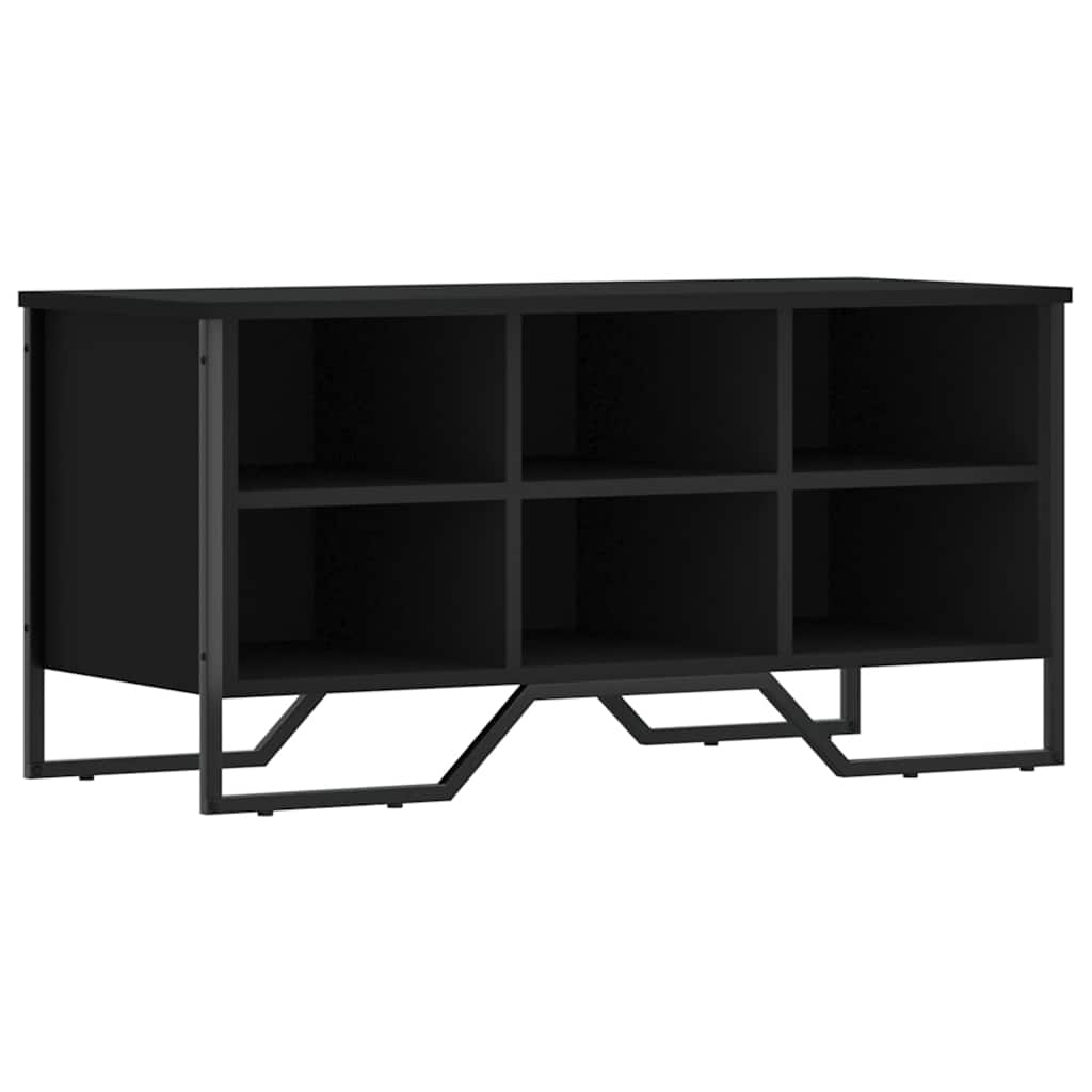 vidaXL Szafka na buty, czarna, 90x38x45,5 cm, materiał drewnopochodny