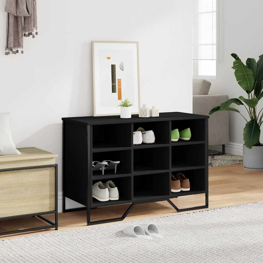 vidaXL Szafka na buty, czarna, 90x38x61,5 cm, materiał drewnopochodny