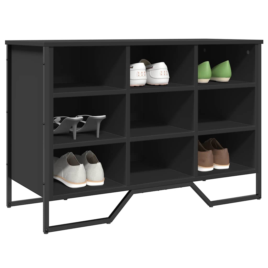 vidaXL Szafka na buty, czarna, 90x38x61,5 cm, materiał drewnopochodny