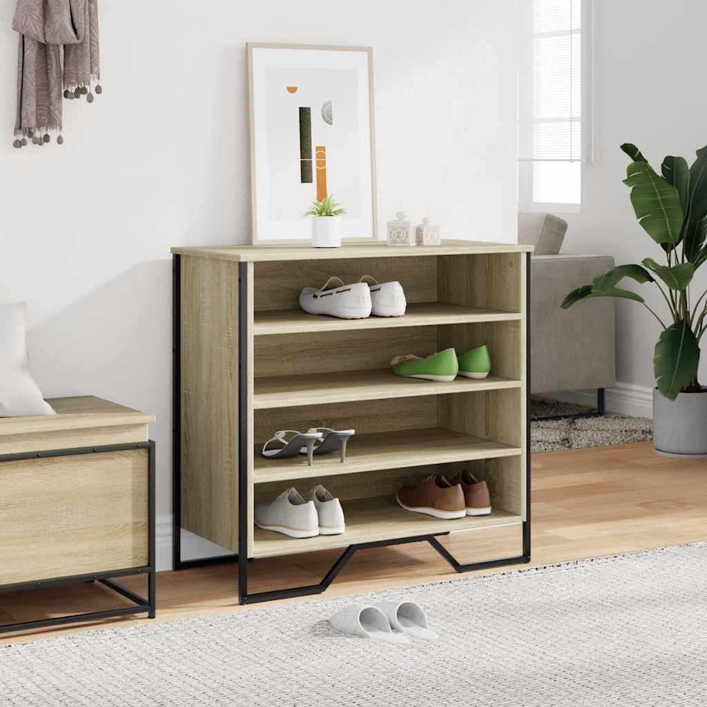 vidaXL Szafka na buty, dąb sonoma, 80x38x78cm, materiał drewnopochodny