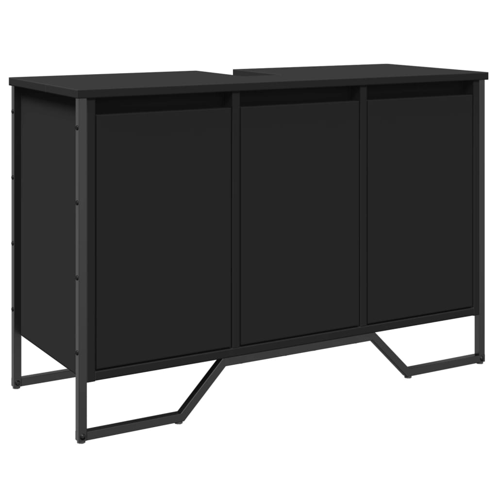 vidaXL Szafka pod umywalkę, czarna, 91x35x60 cm