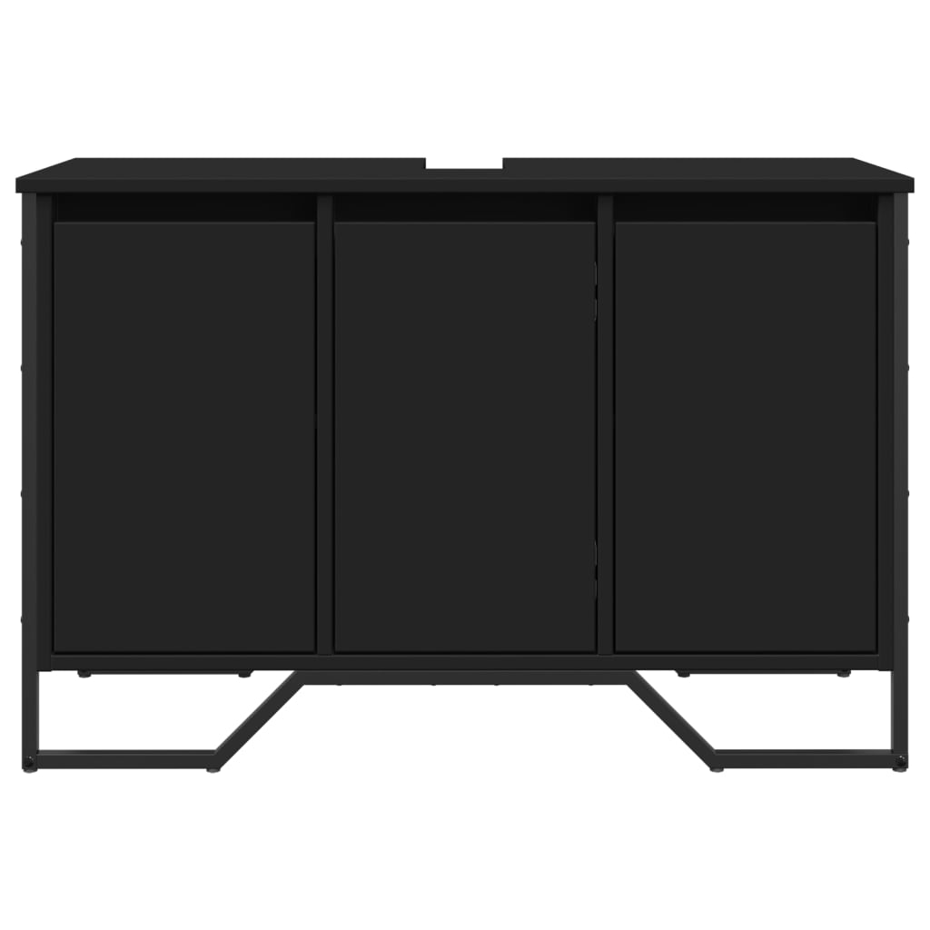 vidaXL Szafka pod umywalkę, czarna, 91x35x60 cm