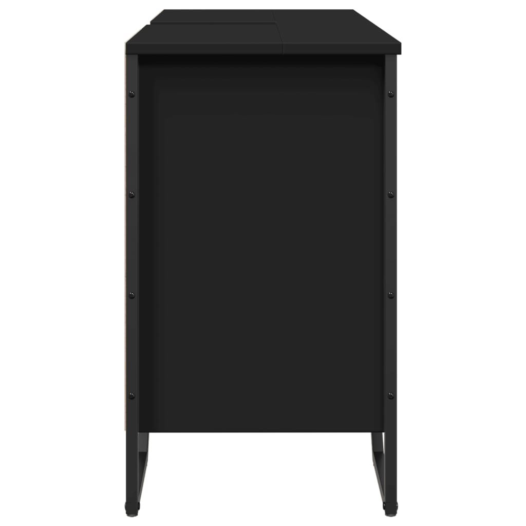 vidaXL Szafka pod umywalkę, czarna, 91x35x60 cm