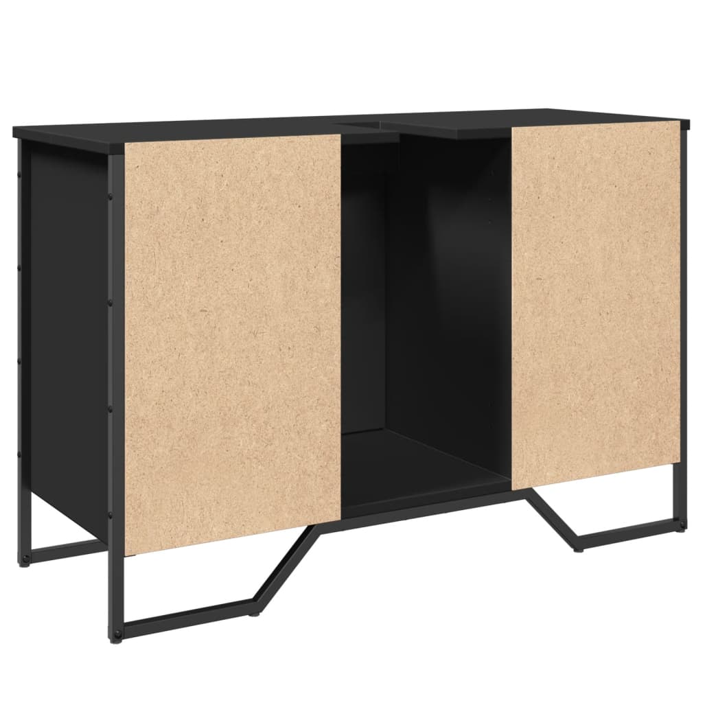 vidaXL Szafka pod umywalkę, czarna, 91x35x60 cm
