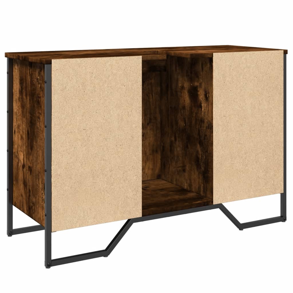 vidaXL Szafka pod umywalkę, przydymiony dąb, 91x35x60 cm