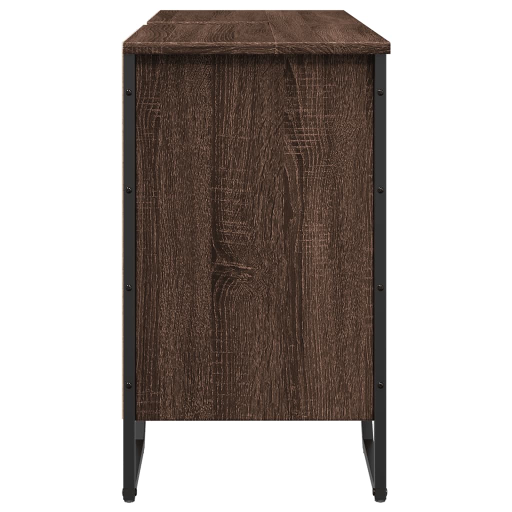 vidaXL Szafka pod umywalkę, brązowy dąb, 91x35x60 cm