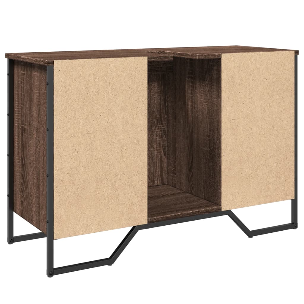 vidaXL Szafka pod umywalkę, brązowy dąb, 91x35x60 cm