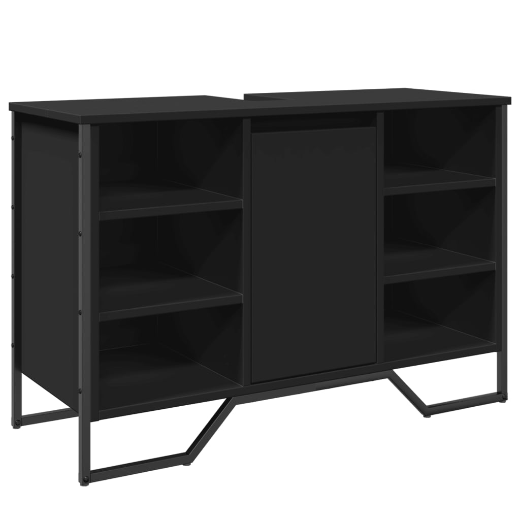 vidaXL Szafka pod umywalkę, czarna, 91x35x60 cm