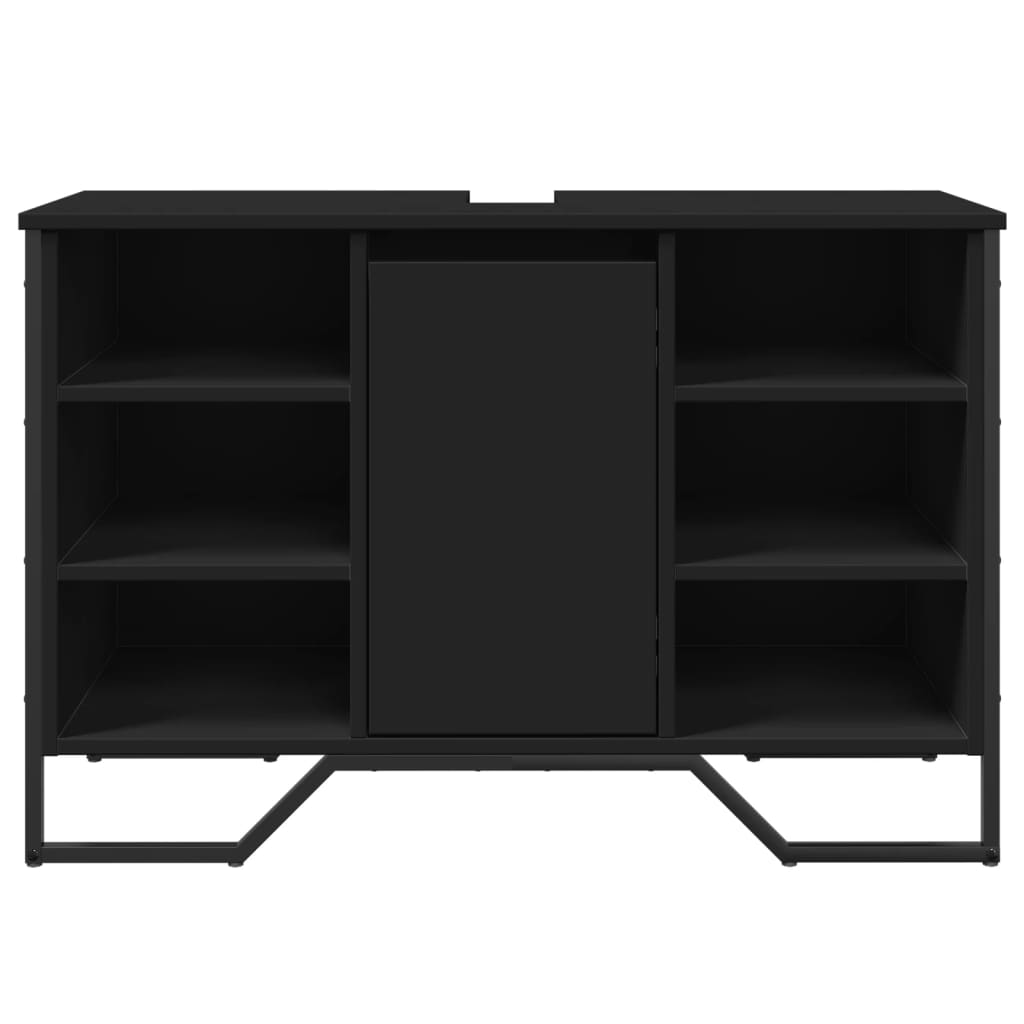 vidaXL Szafka pod umywalkę, czarna, 91x35x60 cm