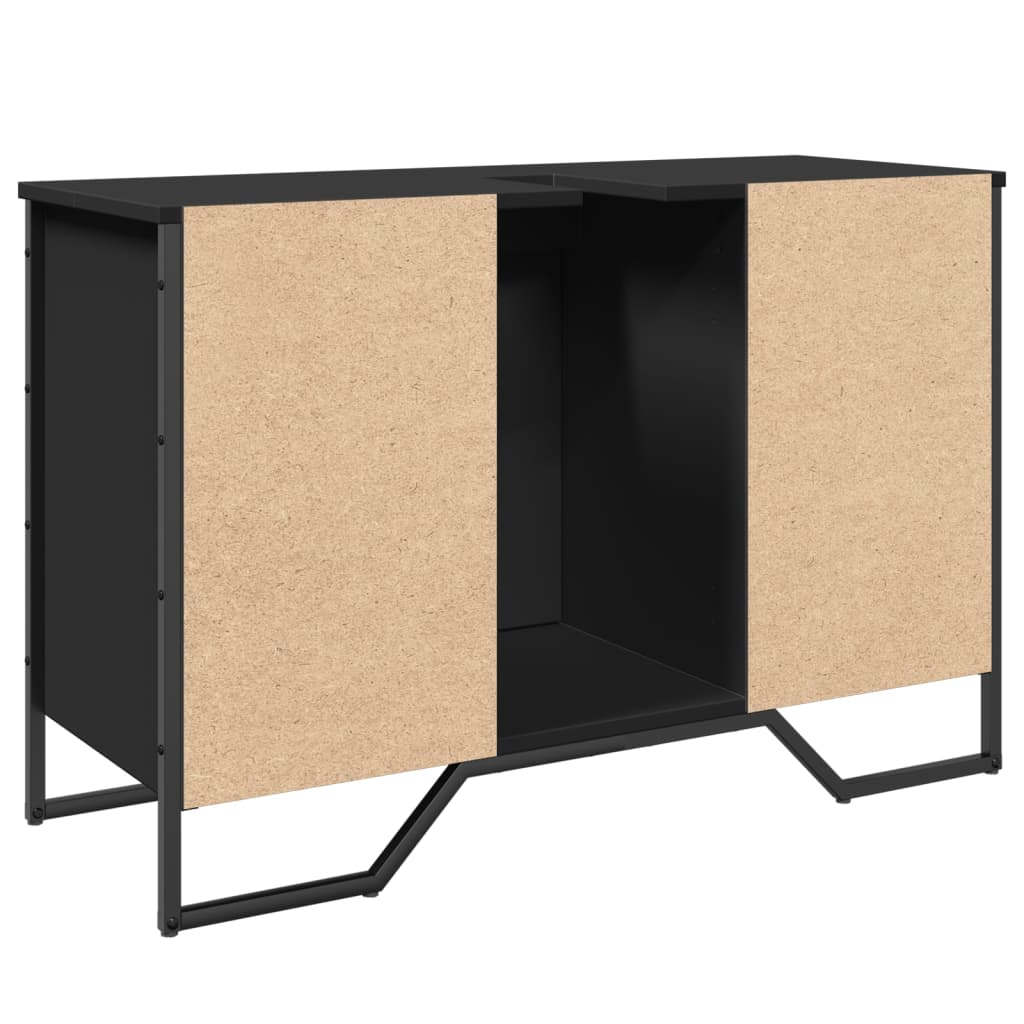 vidaXL Szafka pod umywalkę, czarna, 91x35x60 cm