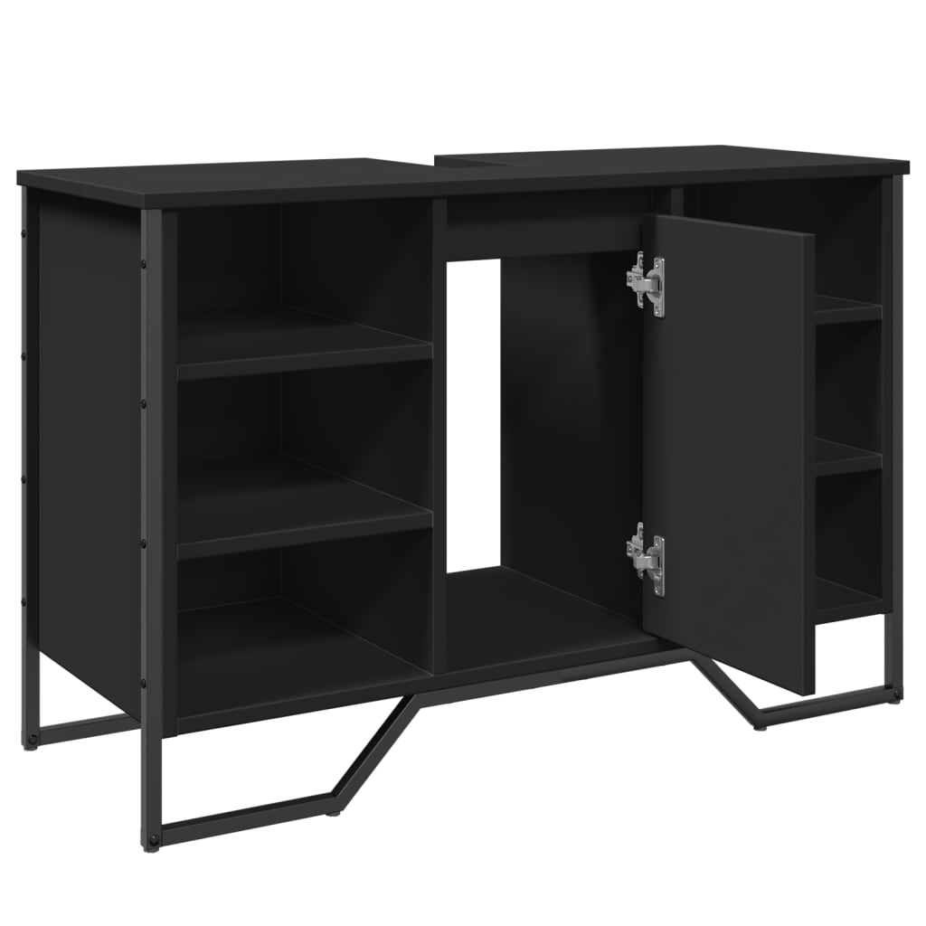 vidaXL Szafka pod umywalkę, czarna, 91x35x60 cm
