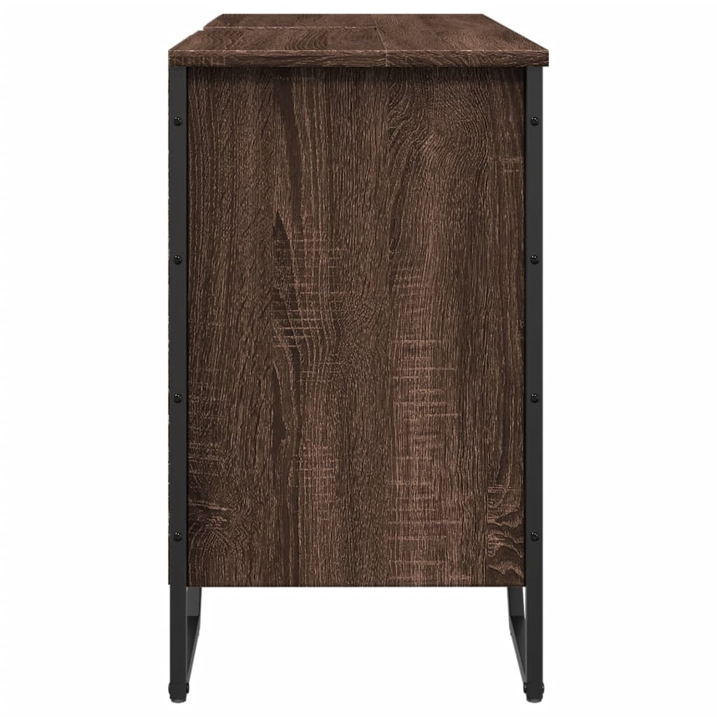 vidaXL Szafka pod umywalkę, brązowy dąb, 91x35x60 cm