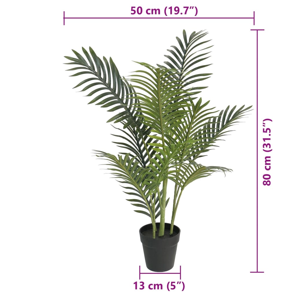 vidaXL Sztuczna palma, zielona, 80 cm, PP