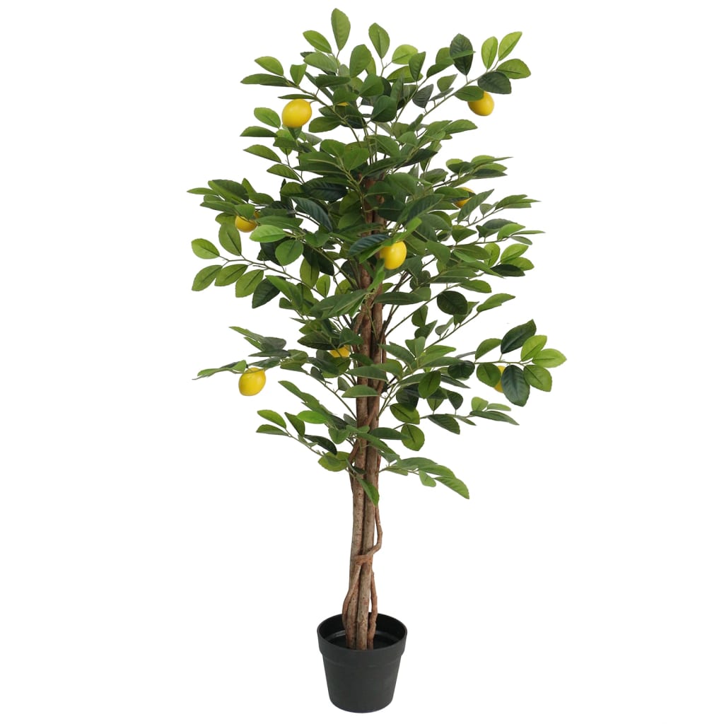 vidaXL Sztuczne drzewko cytrynowe na 3 pniach, zielona, 120 cm, PP