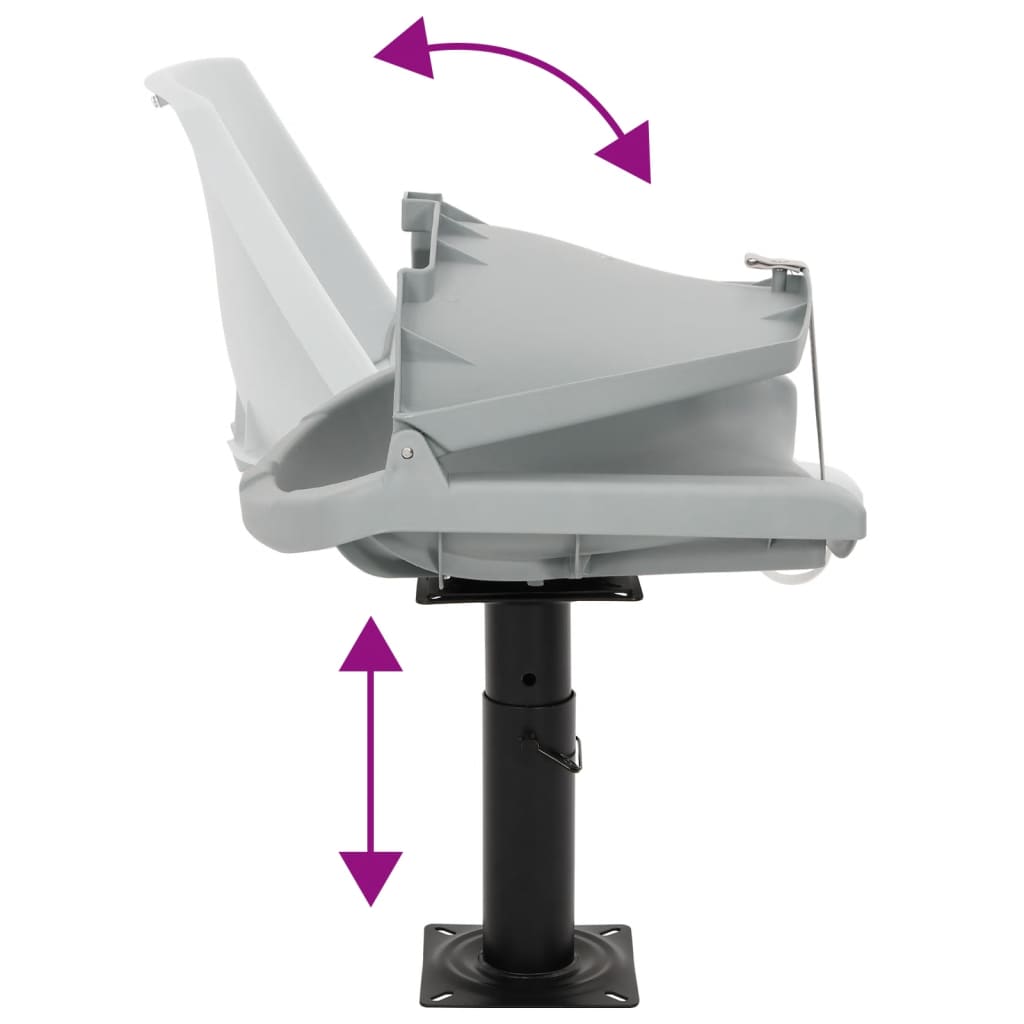 vidaXL Fotele do łodzi, 2 szt., z obrotową o 360° podstawą z regulacją