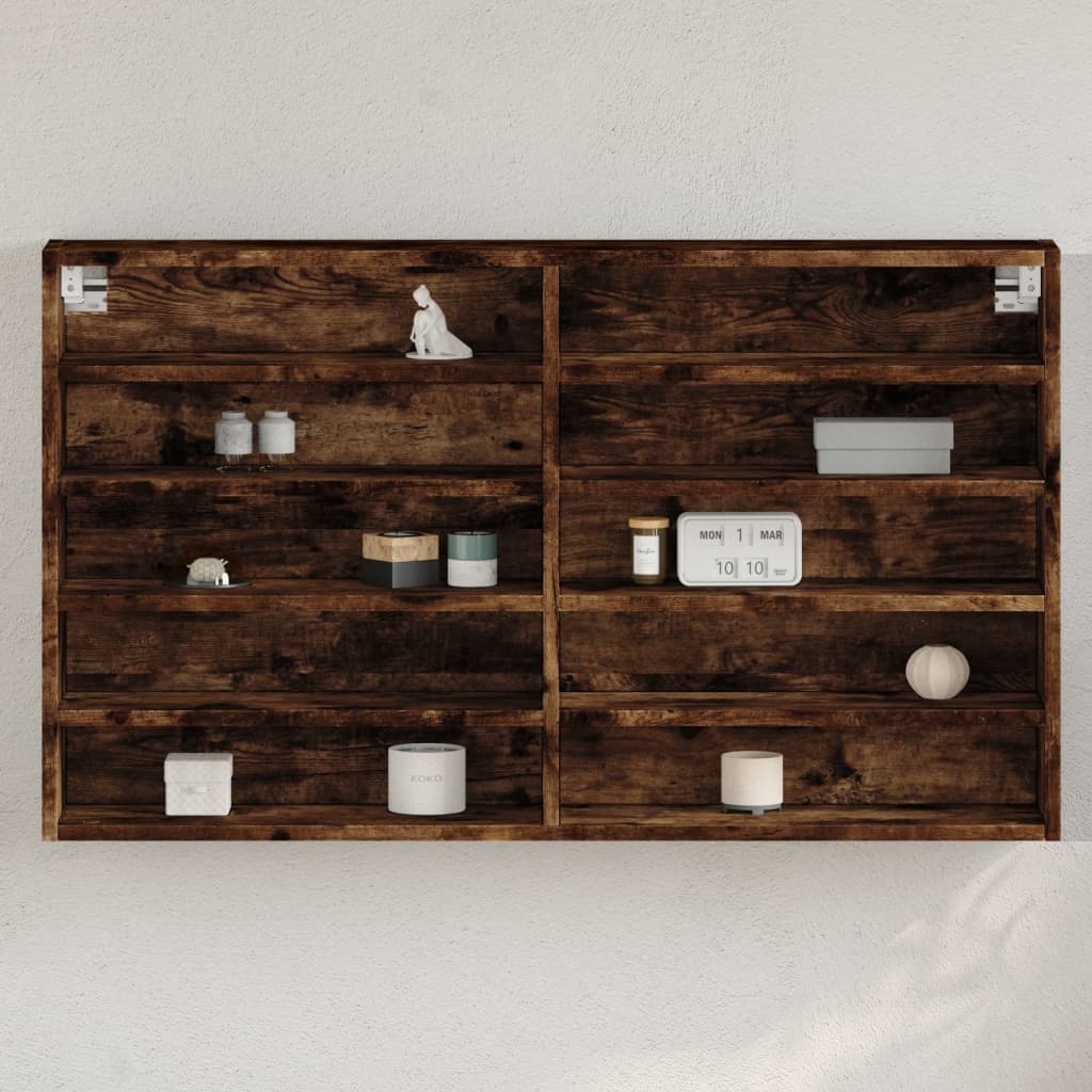 vidaXL Witryna, przydymiony dąb, 100x15x58 cm, materiał drewnopochodny