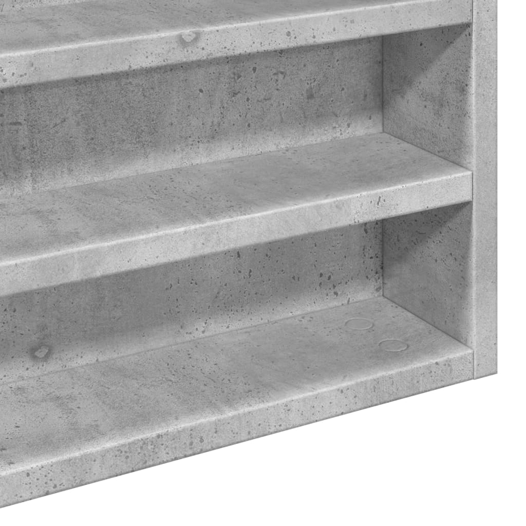vidaXL Witryna, szarość betonu, 100x8,5x75 cm, materiał drewnopochodny