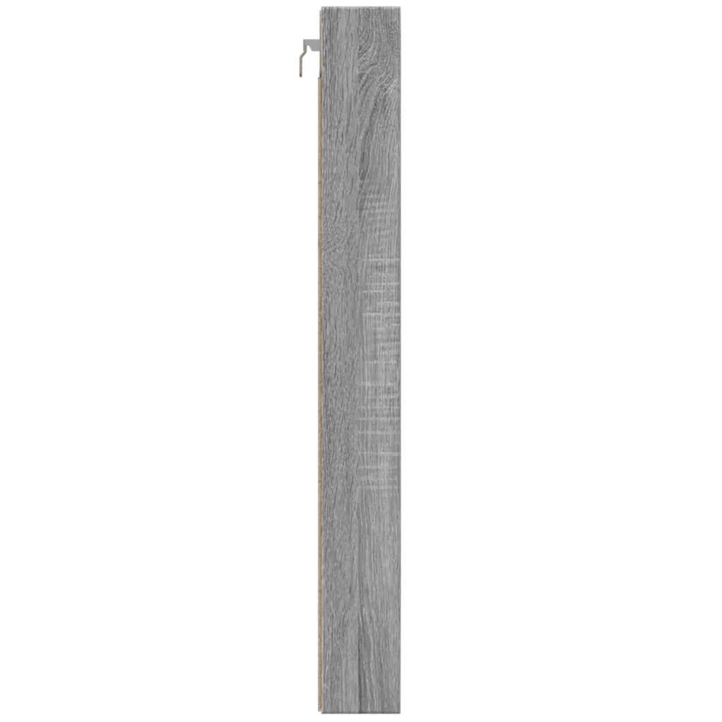 vidaXL Witryna, szary dąb sonoma, 100x8,5x75, materiał drewnopochodny