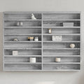 vidaXL Witryna, szary dąb sonoma, 100x8,5x75, materiał drewnopochodny