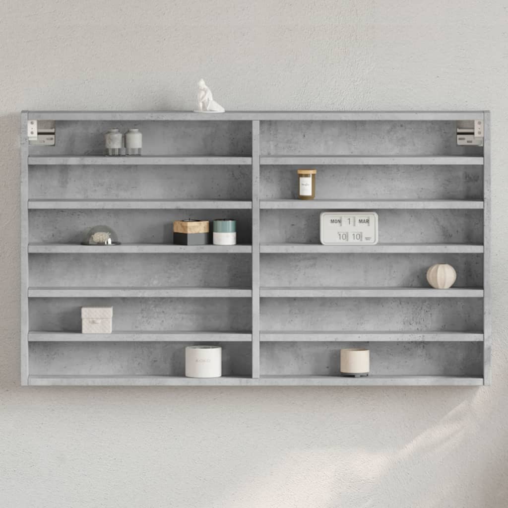 vidaXL Witryna, szarość betonu, 100x8,5x58 cm, materiał drewnopochodny