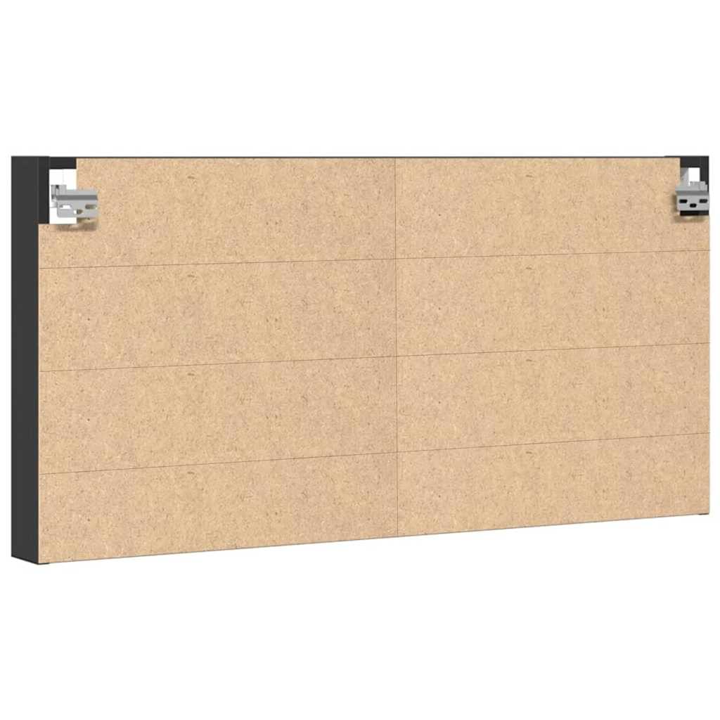 vidaXL Witryna, czarna, 100x8,5x50 cm, materiał drewnopochodny
