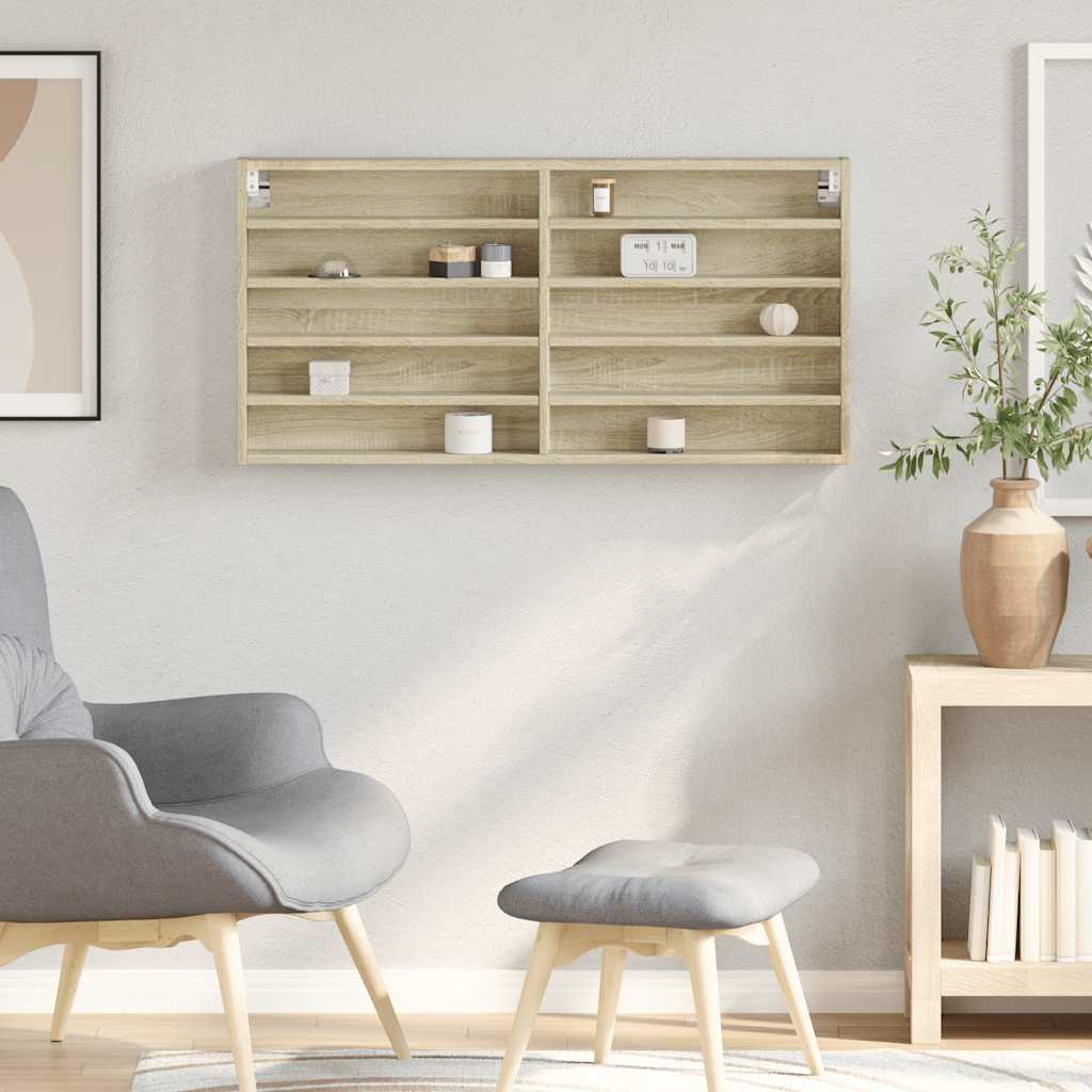 vidaXL Witryna, dąb sonoma, 100x8,5x50 cm, materiał drewnopochodny