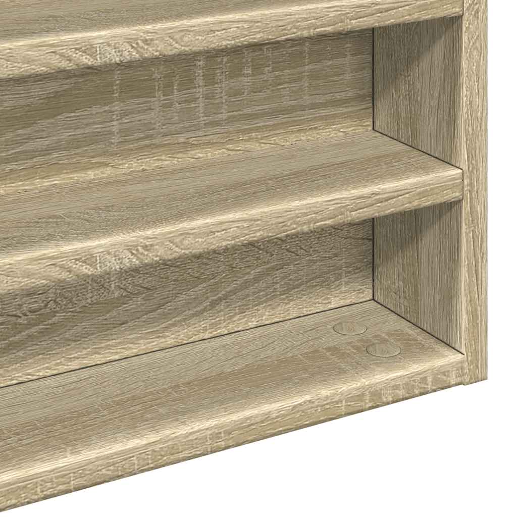 vidaXL Witryna, dąb sonoma, 100x8,5x50 cm, materiał drewnopochodny