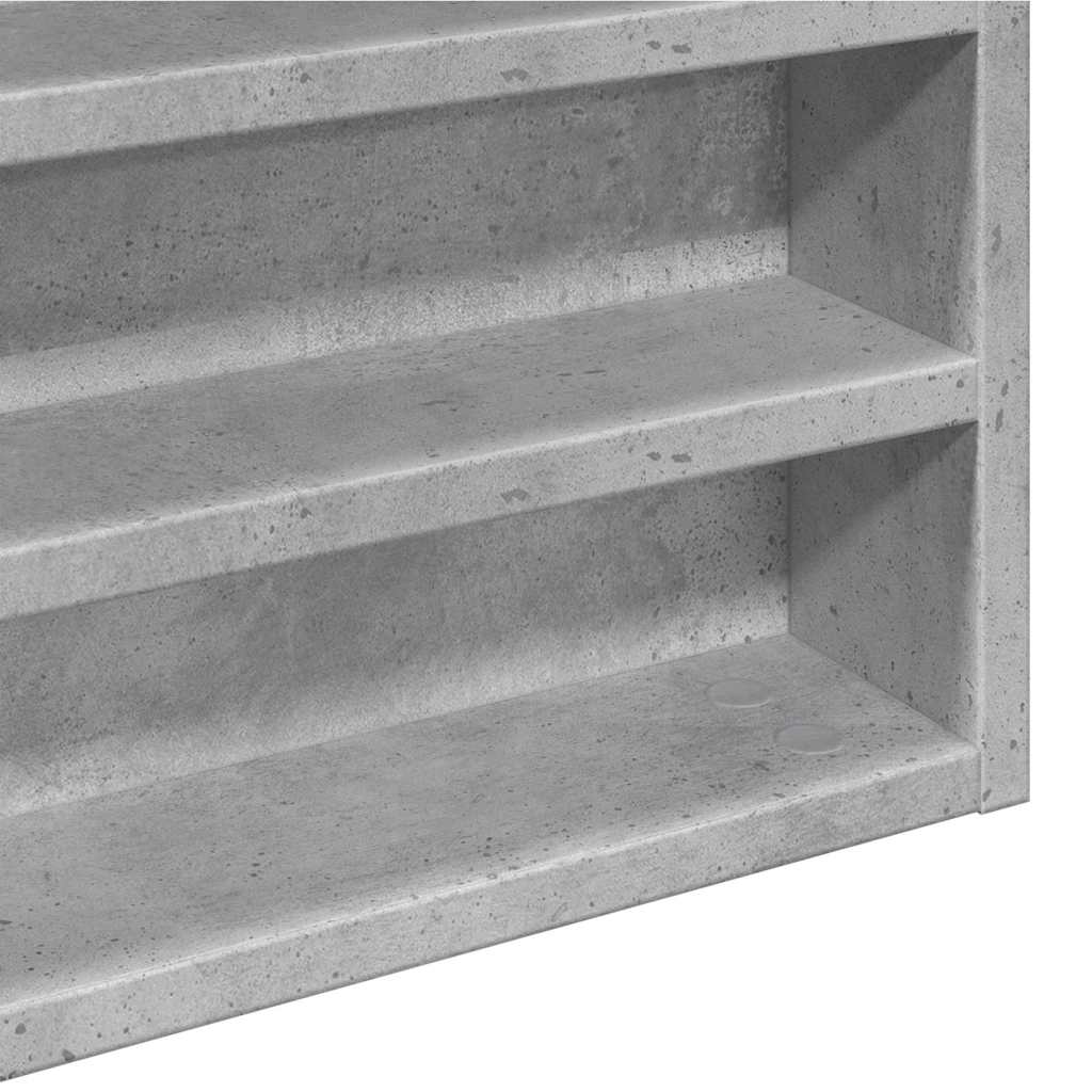 vidaXL Witryna, szarość betonu, 100x8,5x50 cm, materiał drewnopochodny