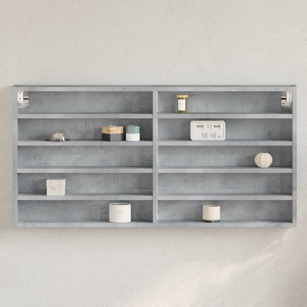 vidaXL Witryna, szarość betonu, 100x8,5x50 cm, materiał drewnopochodny