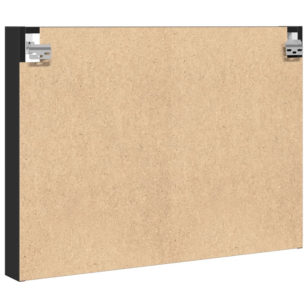 vidaXL Witryna, czarna, 80x8,5x58 cm, materiał drewnopochodny