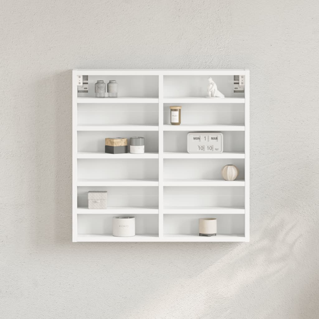 vidaXL Witryna, biała, 60x8,5x58 cm, materiał drewnopochodny