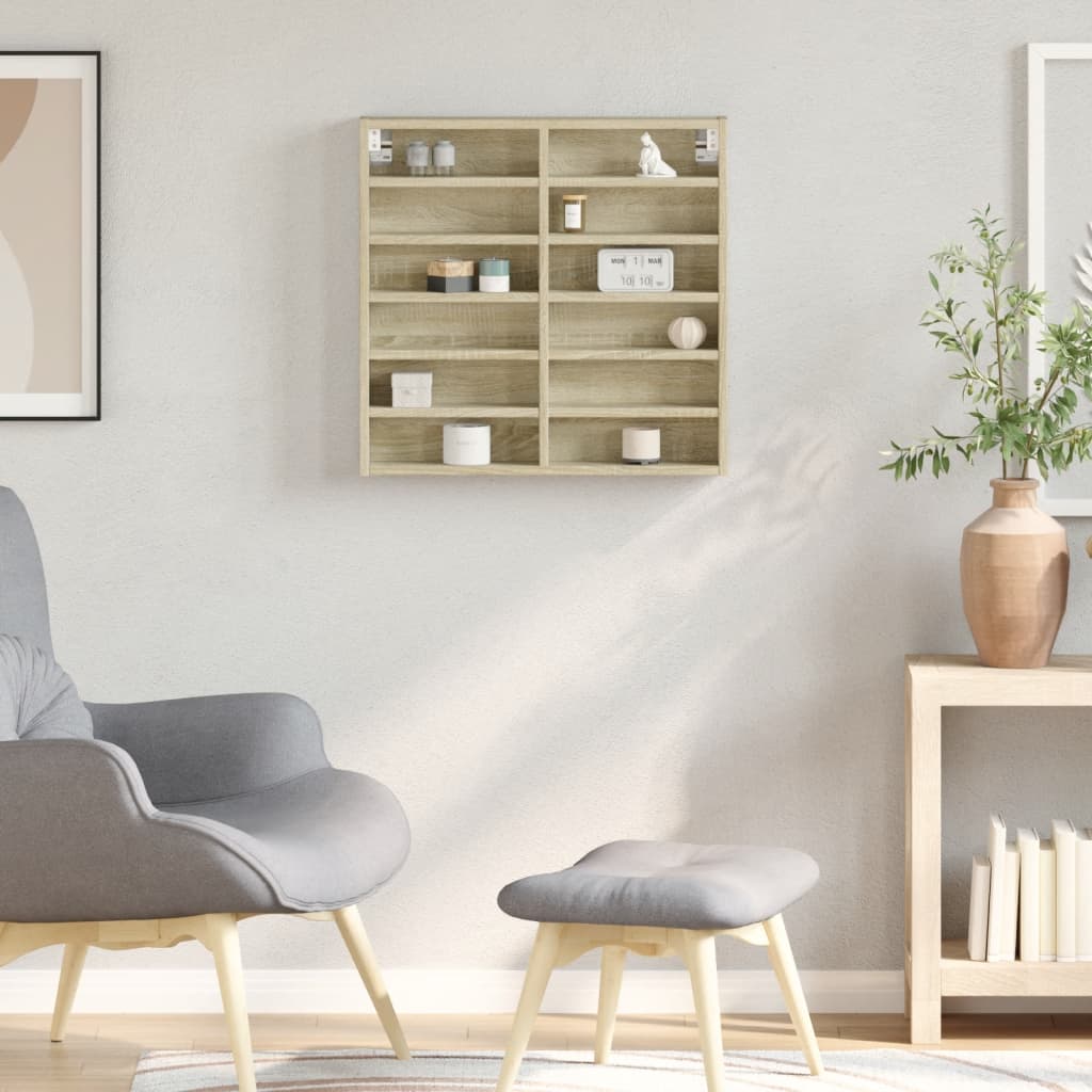 vidaXL Witryna, dąb sonoma, 60x8,5x58 cm, materiał drewnopochodny