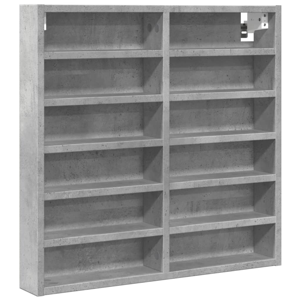 vidaXL Witryna, szarość betonu, 60x8,5x58 cm, materiał drewnopochodny