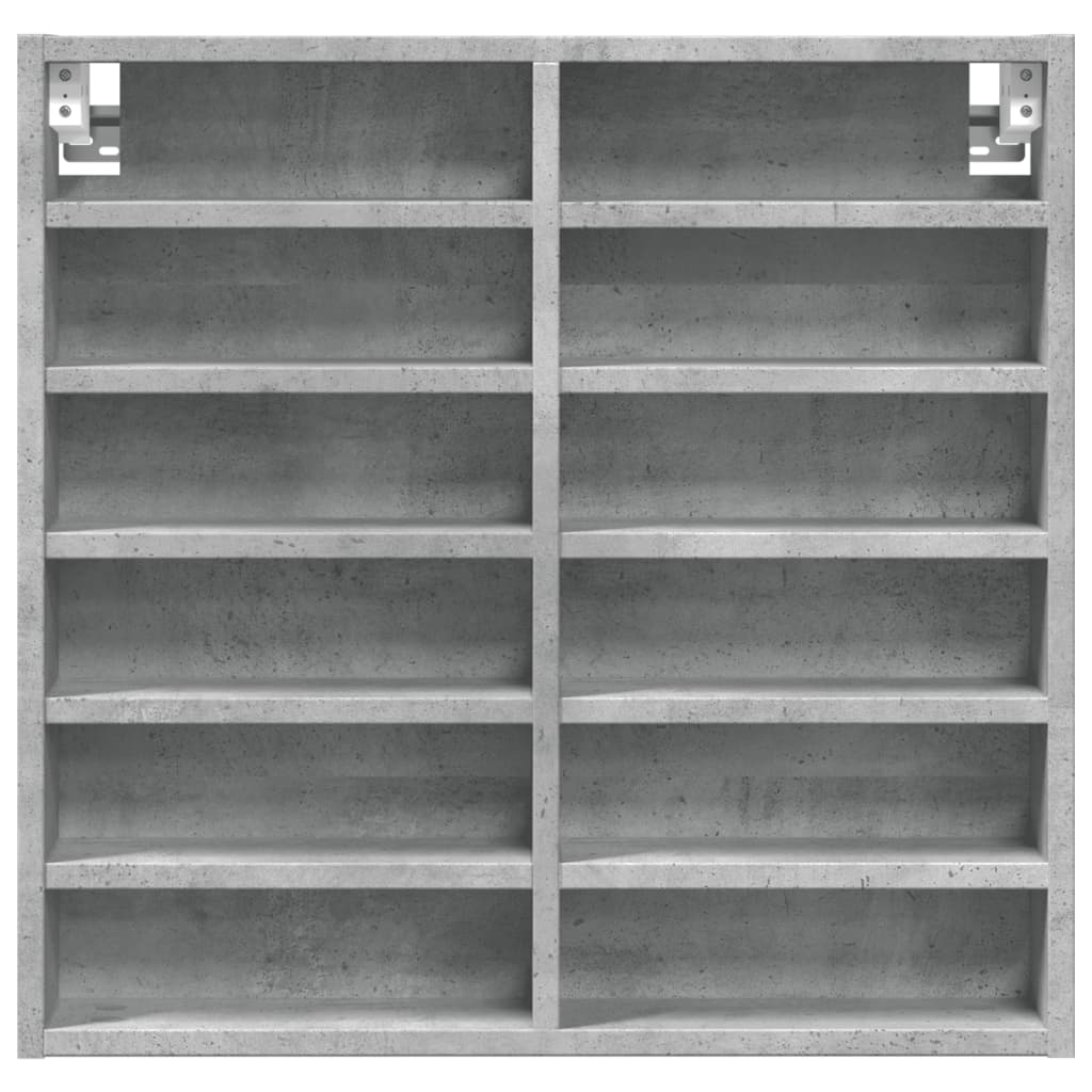 vidaXL Witryna, szarość betonu, 60x8,5x58 cm, materiał drewnopochodny