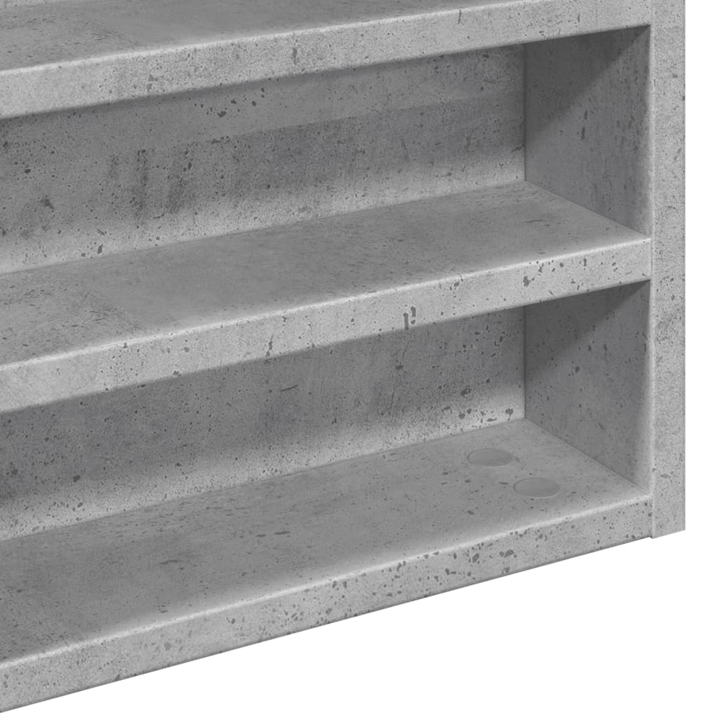 vidaXL Witryna, szarość betonu, 60x8,5x58 cm, materiał drewnopochodny