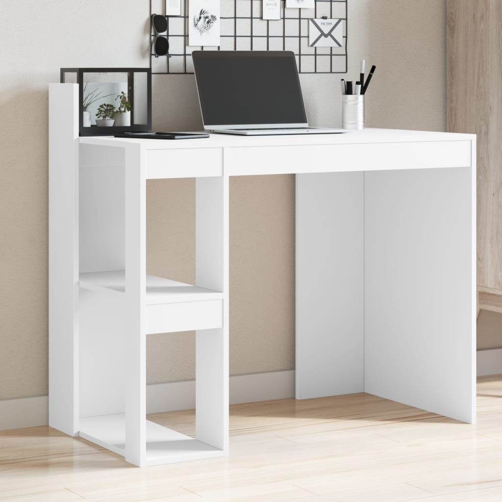 vidaXL Biurko, białe, 103,5x56,5x94 cm, materiał drewnopochodny