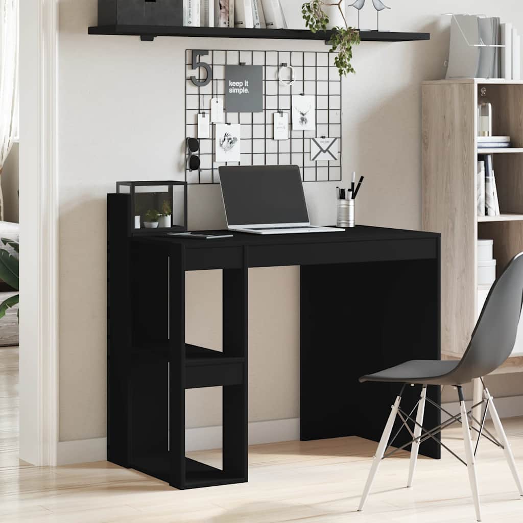vidaXL Biurko, czarne, 103,5x56,5x94 cm, materiał drewnopochodny