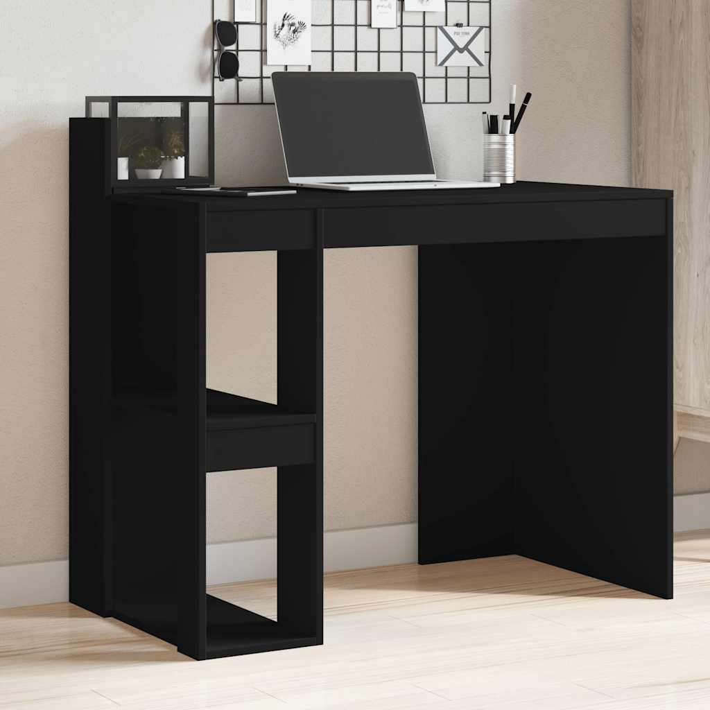 vidaXL Biurko, czarne, 103,5x56,5x94 cm, materiał drewnopochodny