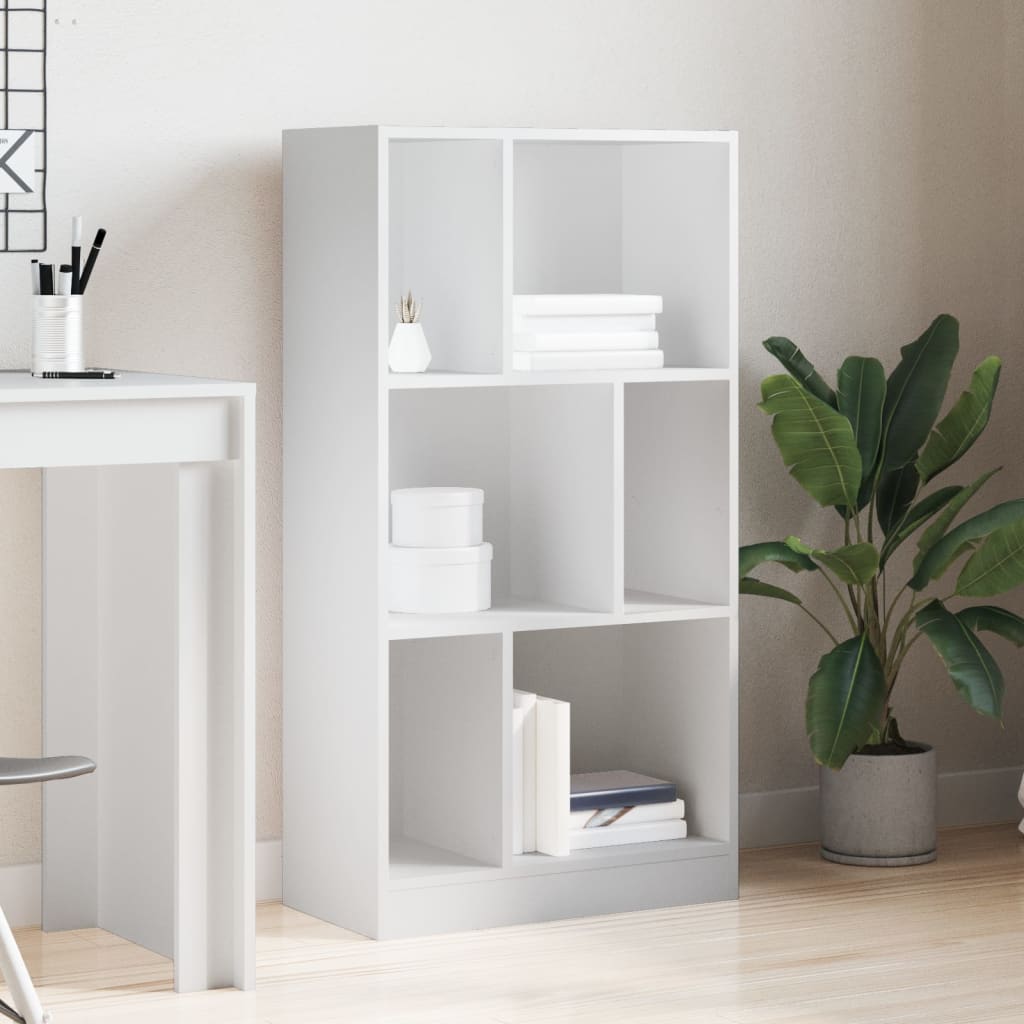 vidaXL Regał, biały, 57x28,5x107,5 cm, materiał drewnopochodny