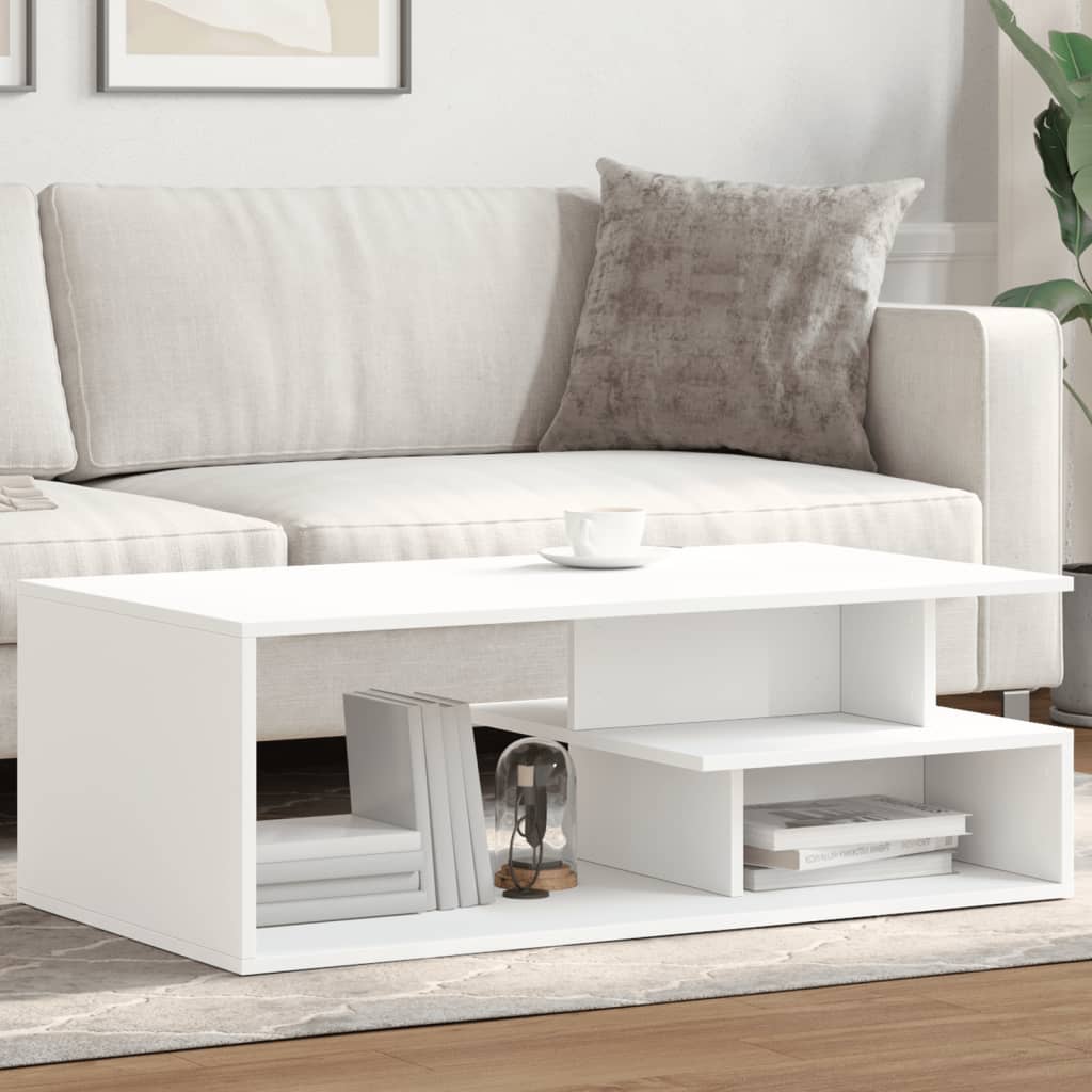 vidaXL Stolik kawowy, biały, 102x55x35 cm, materiał drewnopochodny
