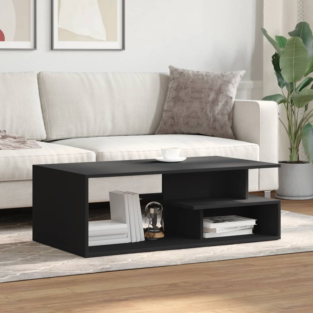 vidaXL Stolik kawowy, czarny, 102x55x35 cm, materiał drewnopochodny