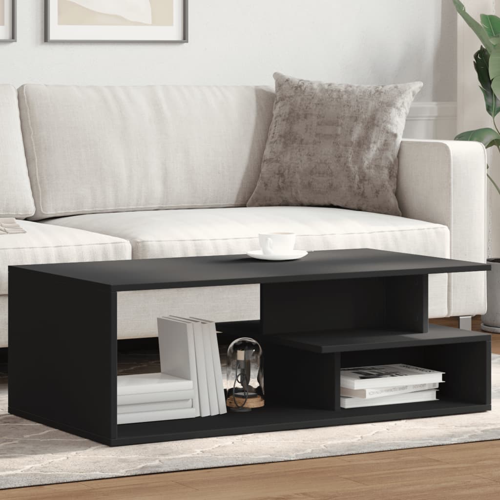 vidaXL Stolik kawowy, czarny, 102x55x35 cm, materiał drewnopochodny