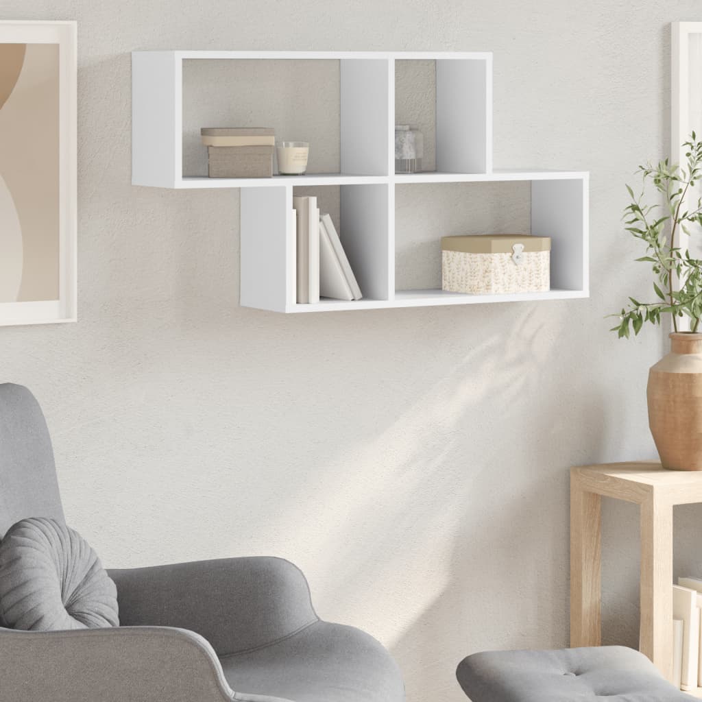 vidaXL Półka ścienna, biała, 100x20x53 cm, materiał drewnopochodny