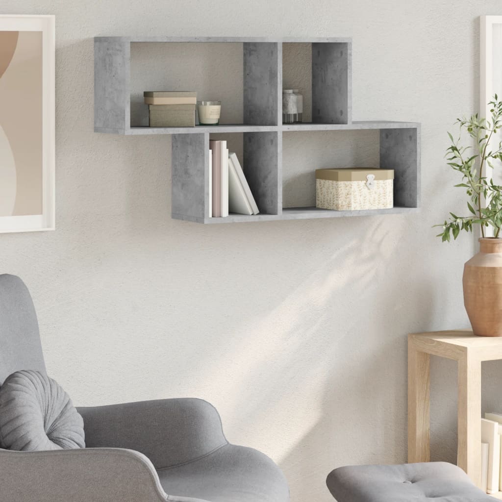 vidaXL Półka ścienna, szarość betonu, 100x20x53 cm