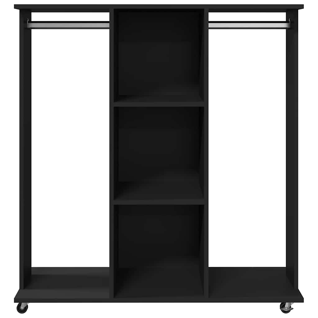 vidaXL Szafa na kółkach, czarna, 102x38x110cm, materiał drewnopochodny